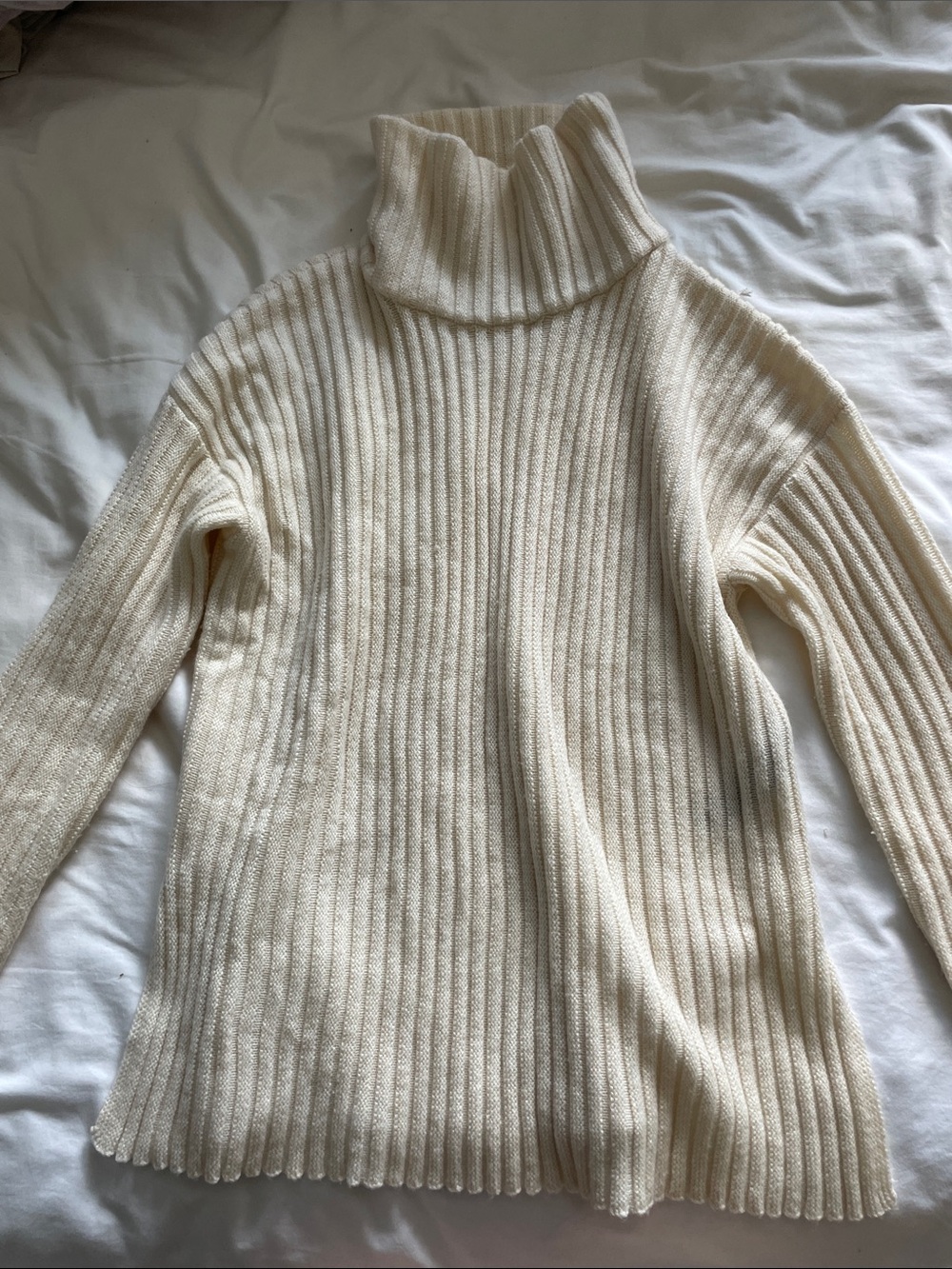 NWT Theory Everly Ivory Mock Neck Ribbed Sweater Medium